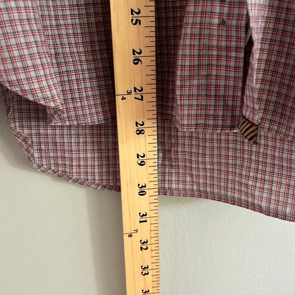 Billy Reid Gingham Style Plaid Cotton Button Down Shirt Medium Made In Italy - Picture 7 of 7